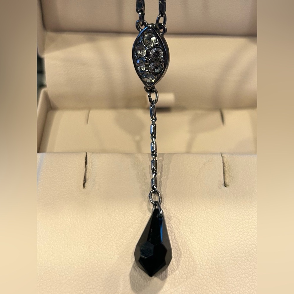 Swarovski Black Crystal drop necklace